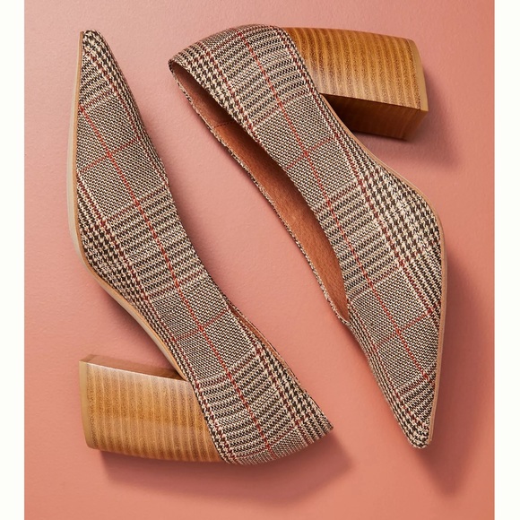 Jeffrey Campbell Vintage 50s Style Plaid Halt Block Heels - Picture 1 of 8